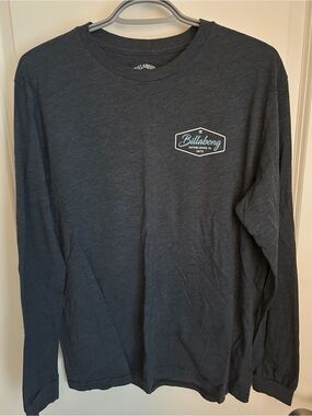 Billabong Men's Long Sleeve Tee - Dark Charcoal with White Logo